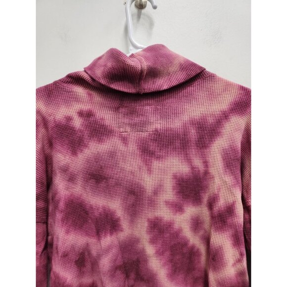 Anthropologie Maeve Womens Top Small Pink Tie Dye Thermal Cowl Neck BOHO - Picture 9 of 9